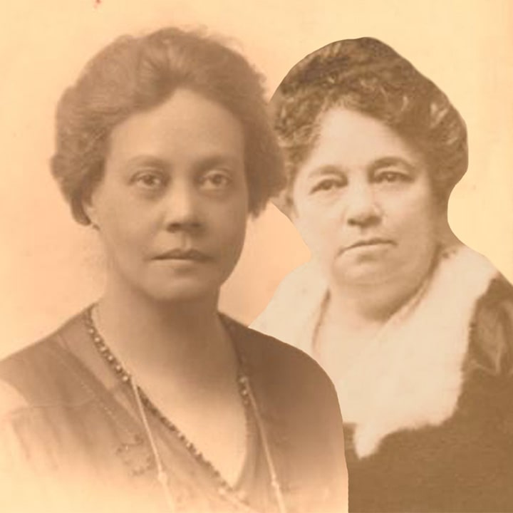 A vintage composite of Alice Dunbar-Nelson and Edwina Kruse.