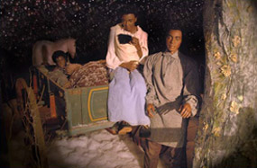 Image of Recreation of Hawkins Family Fleeing in Snowstorm Display