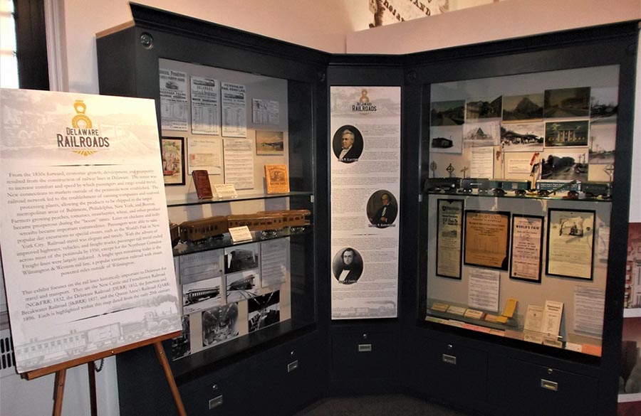 Former exhibit display exploring the history of Delaware railroads