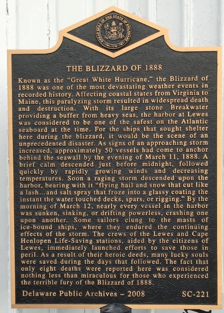 Photo of the blizzard of 1888 historical marker