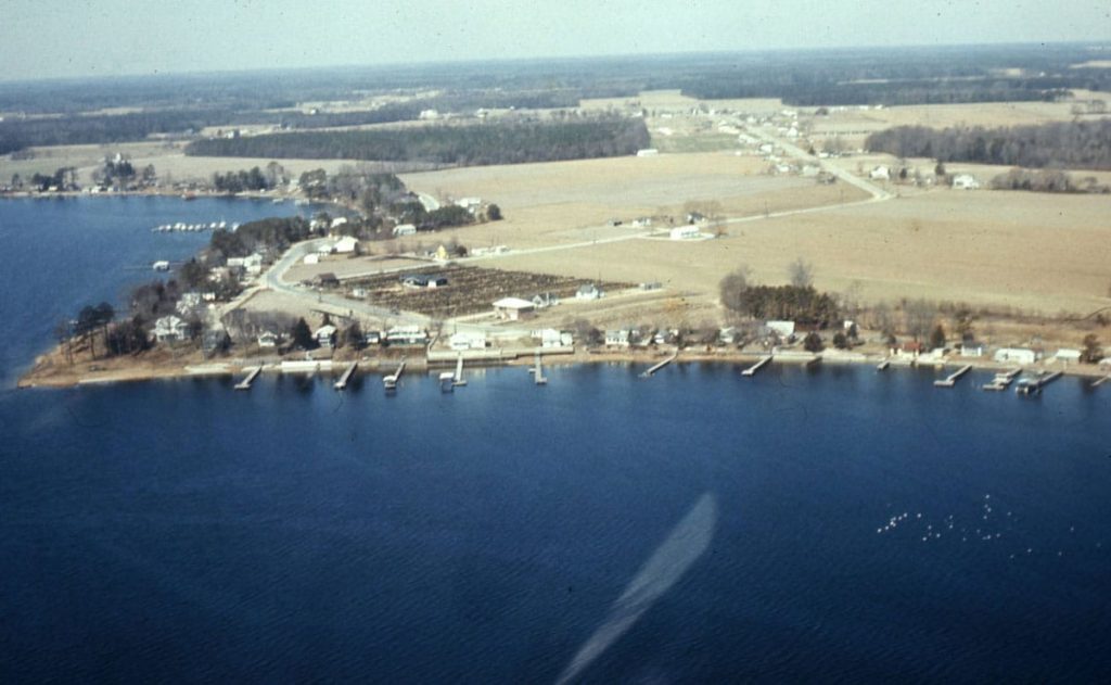 Arial view of the Rosedale Beach grounds, 1970
