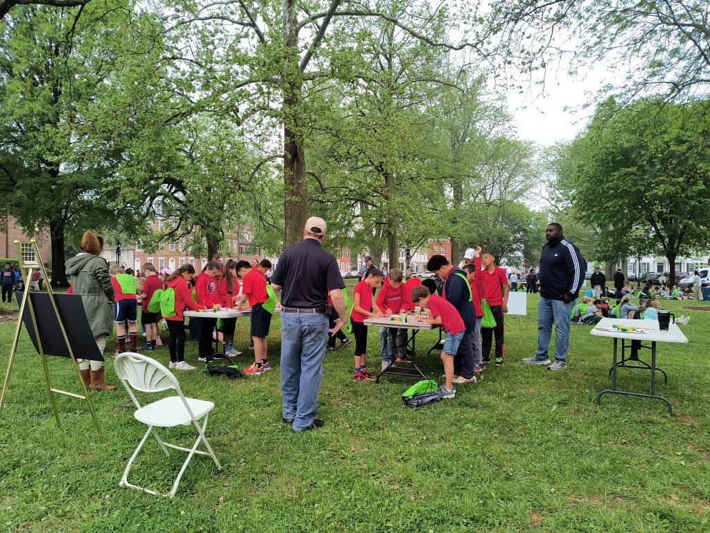 An outdoor event at a historic site