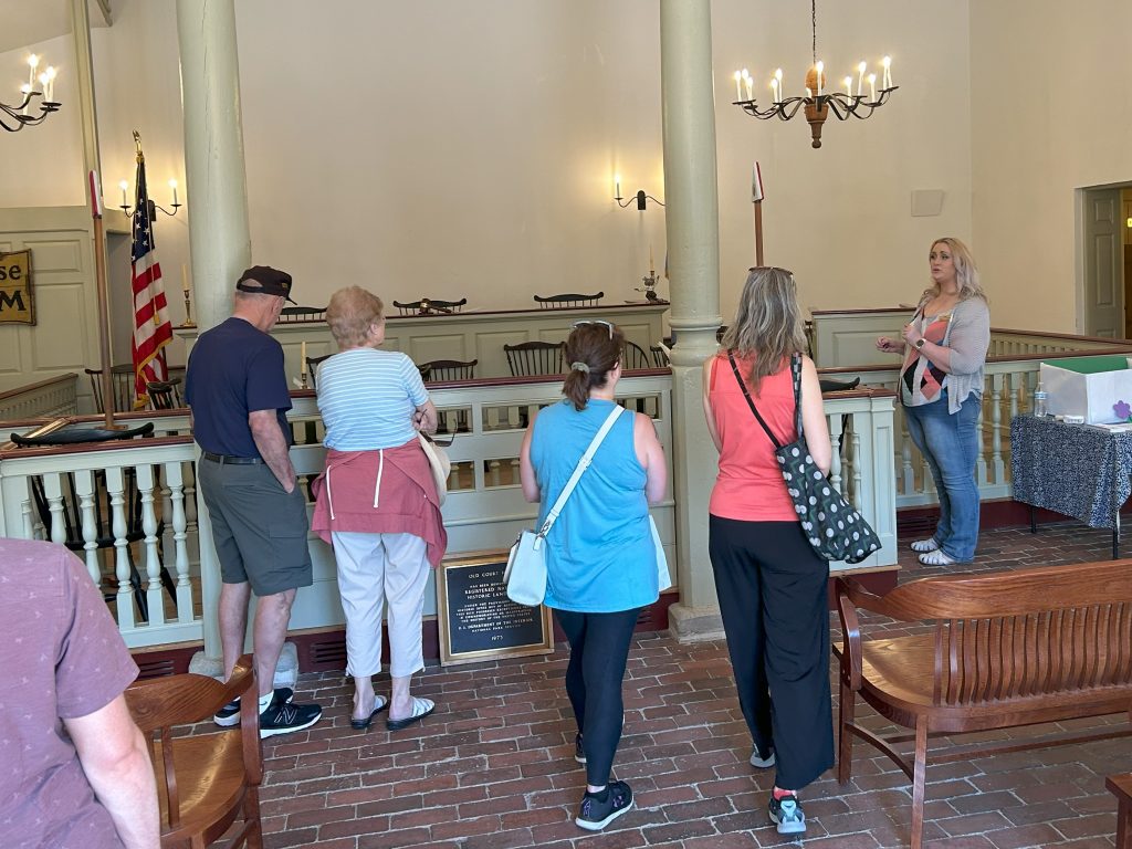 People visit the New Castle County Court House during Separation Day 2024.