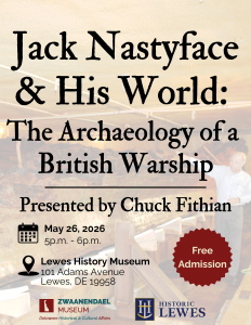 A flyer promoting the upcoming talk on May 26, 2026 about the DeBraak shipwreck 