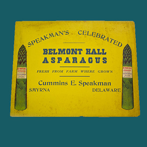 A flyer for asparagus at belmont hall