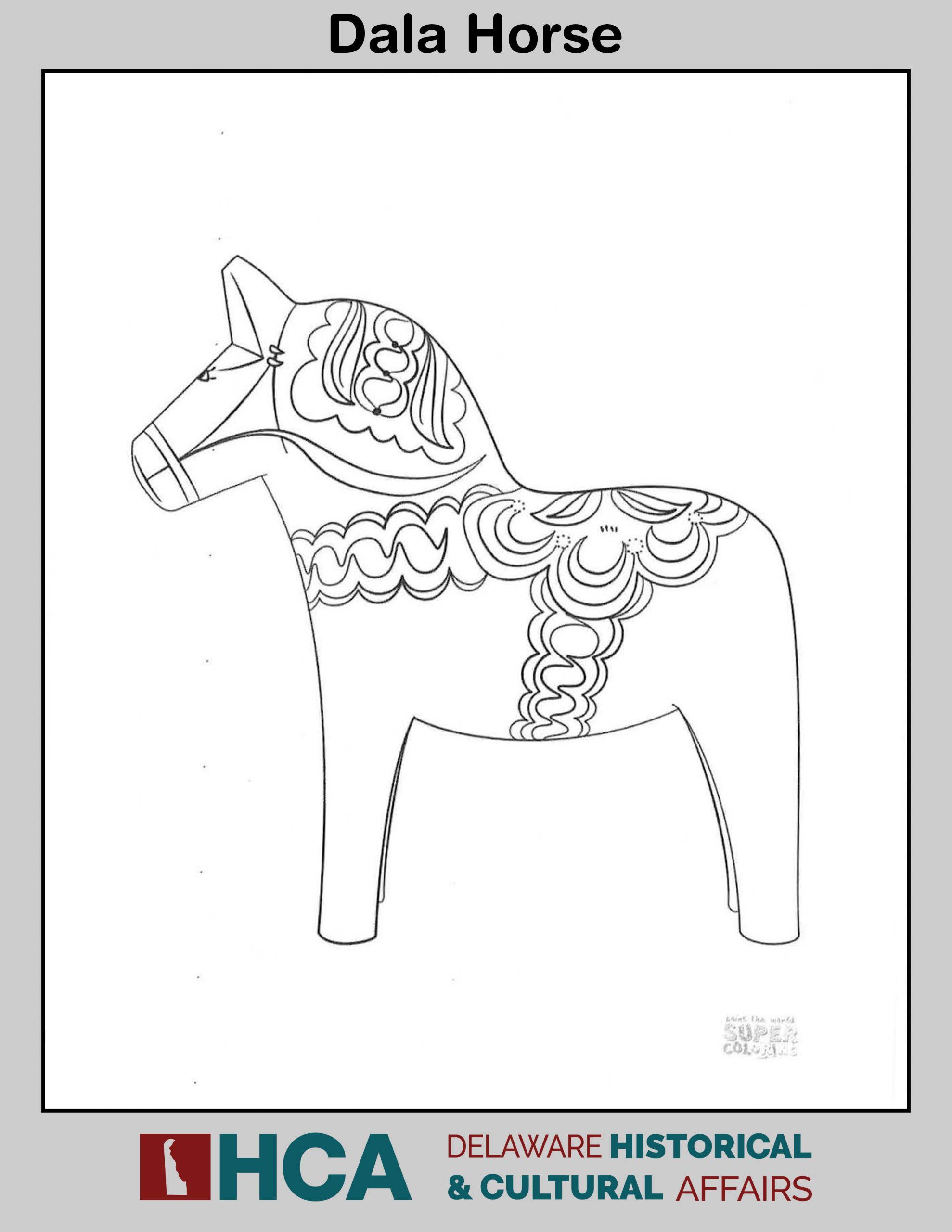Photo of a dala horse drawing