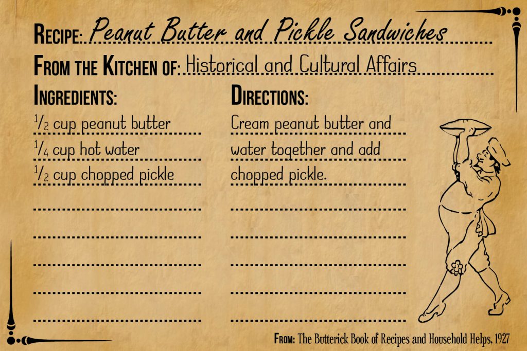 Photo of recipe for peanut butter and pickle sandwiches