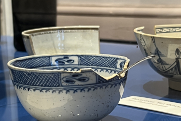 White and blue bowl