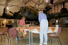 Women working on quilt